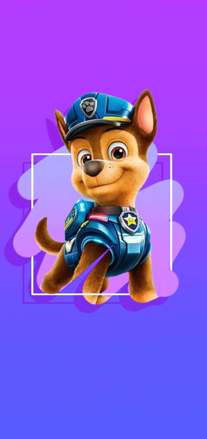 Skye Paw Patrol Chase Cover Gradient Cnavas Background