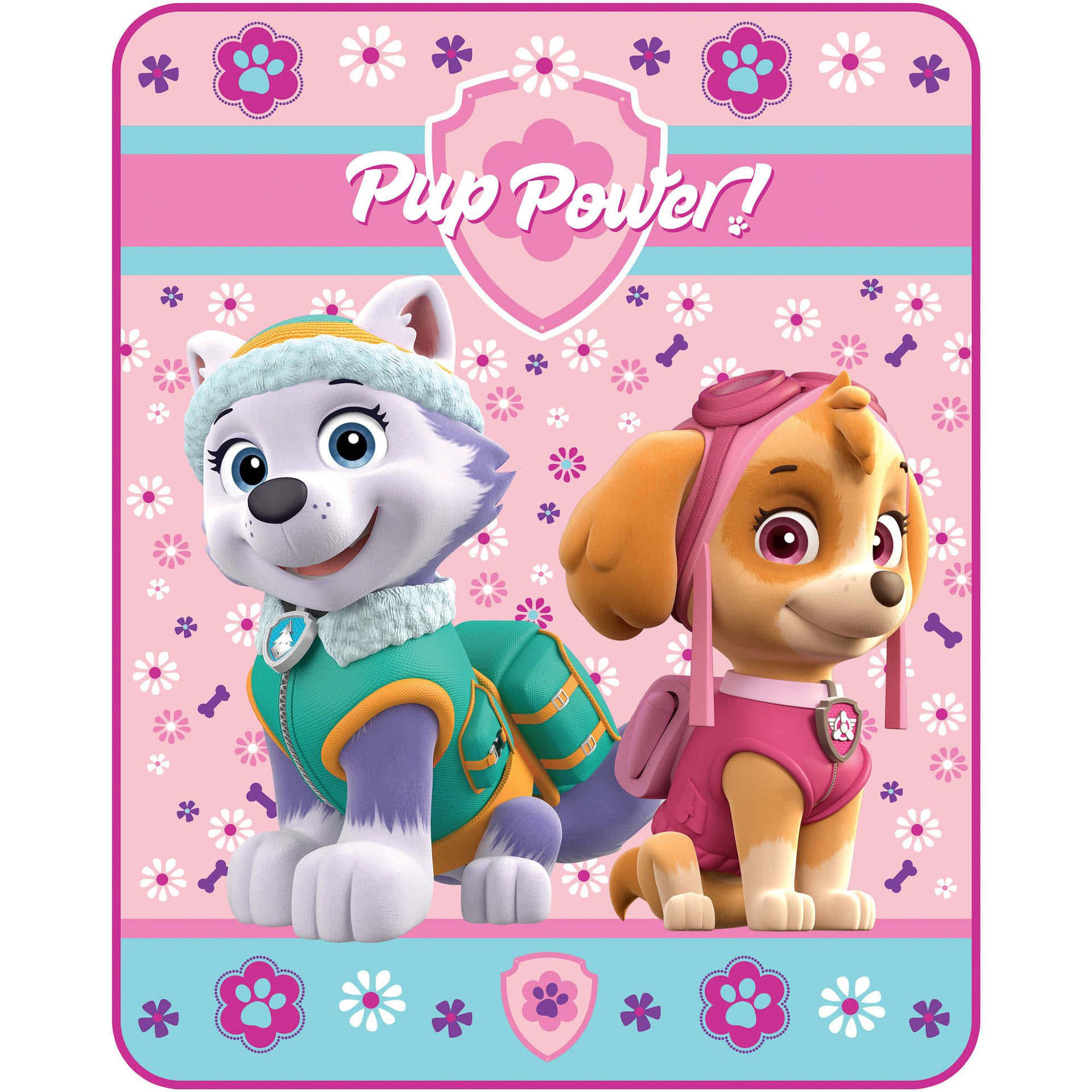 Skye Paw Patrol Pup Power Duo Pink Background