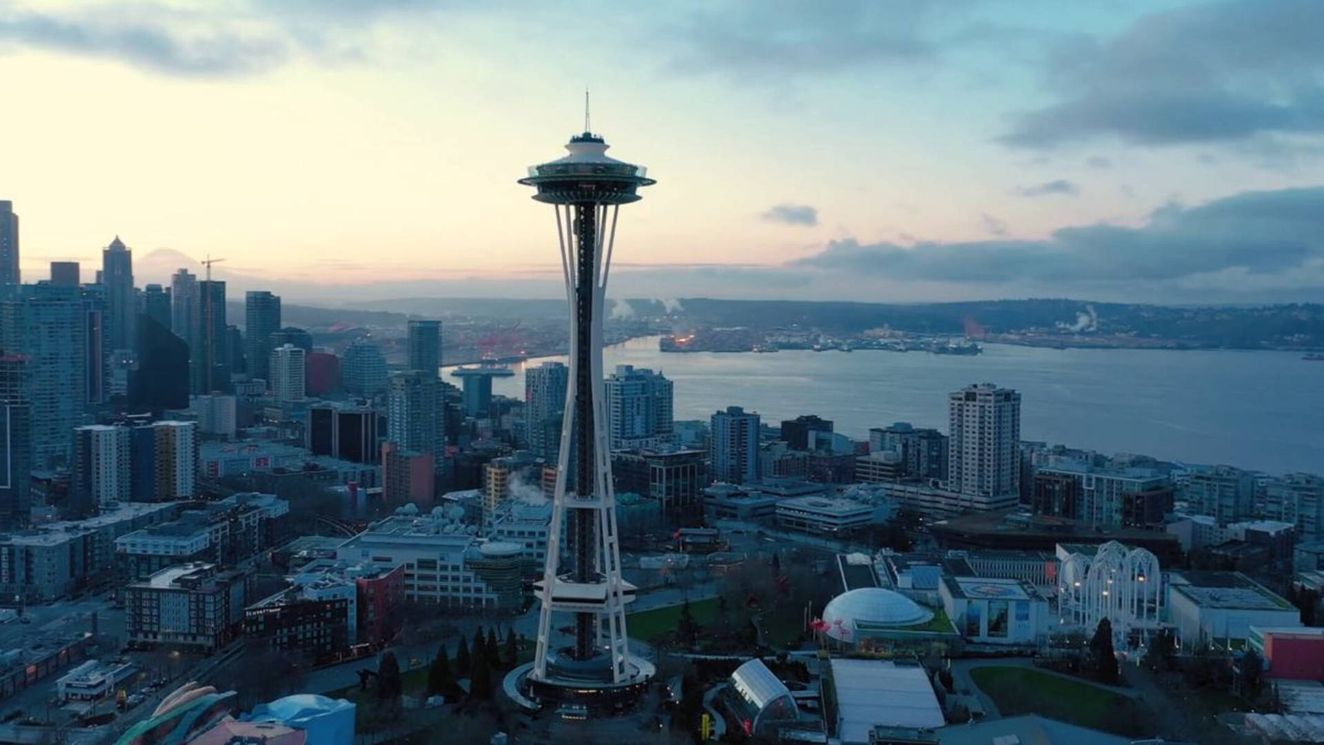 Skyline After Seattle Rain Background