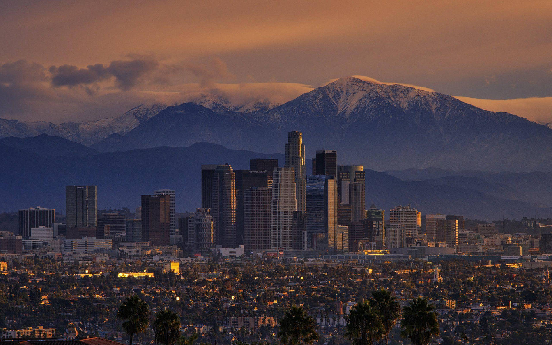 Skyline Of Downtown Los Angeles 4k Background