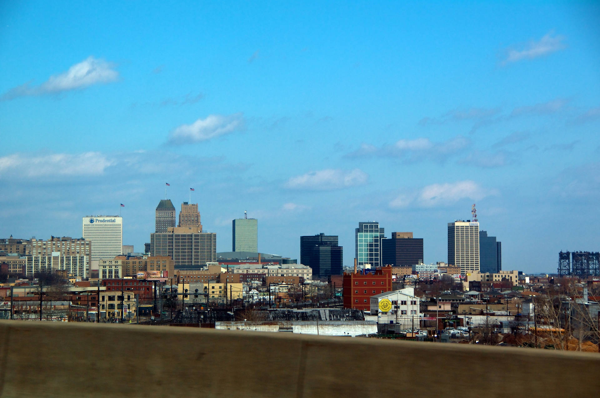 Skyline Of Downtown Newark New Jersey Background