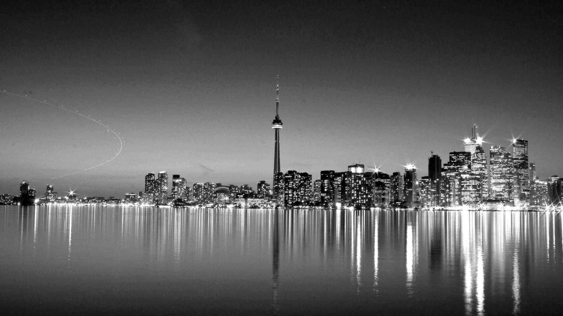 Skyline Of Seattle Black And White Background
