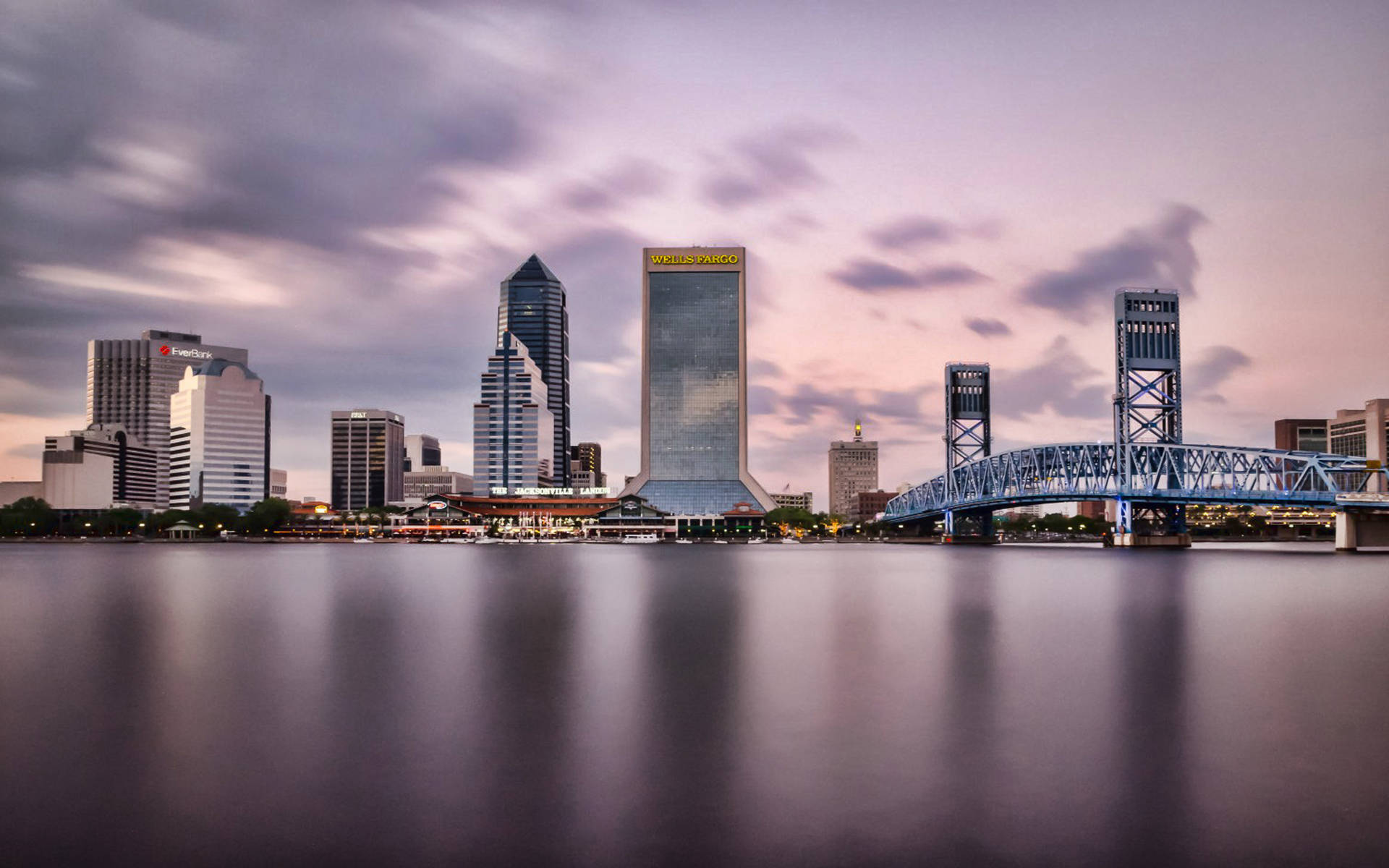 Skyline With Wells Fargo Building Background