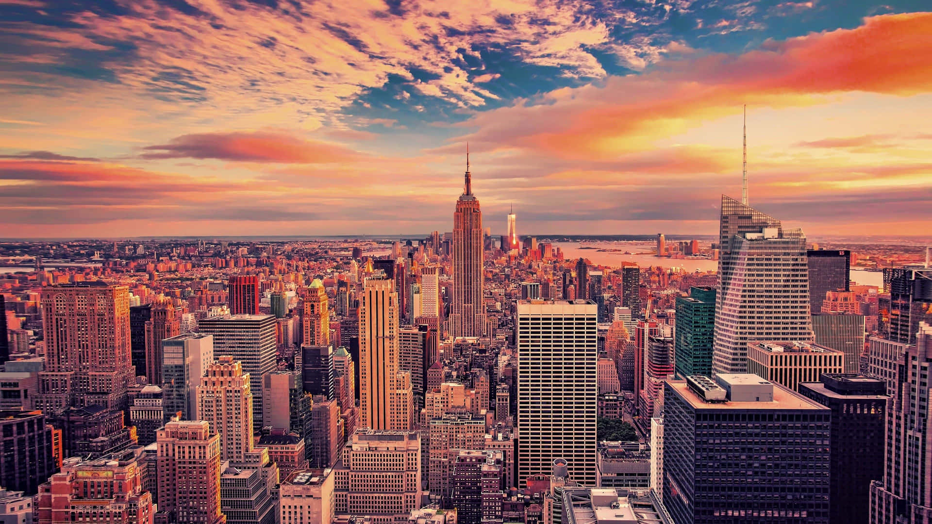 Skylines Of New York City Laptop Background