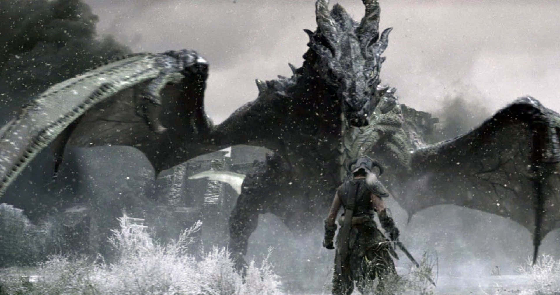Skyrim Huge Dragon Desktop