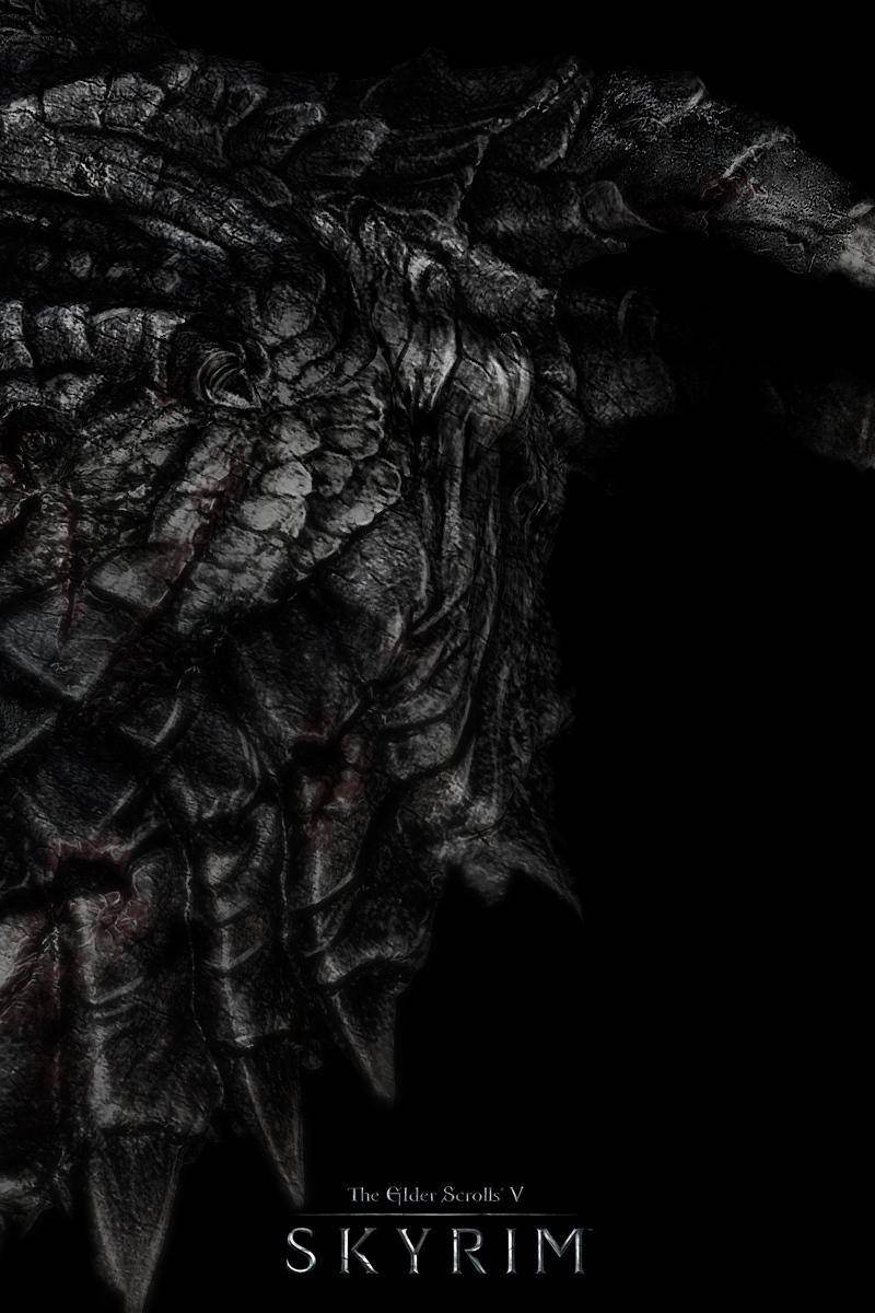 Skyrim Iphone Dragon Close Up Background