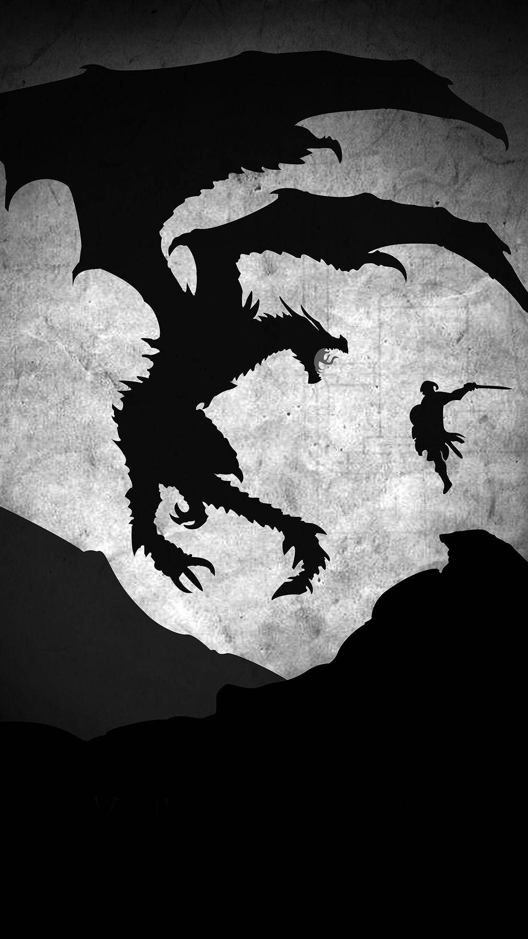 Skyrim Iphone Fight Against Dragon Background