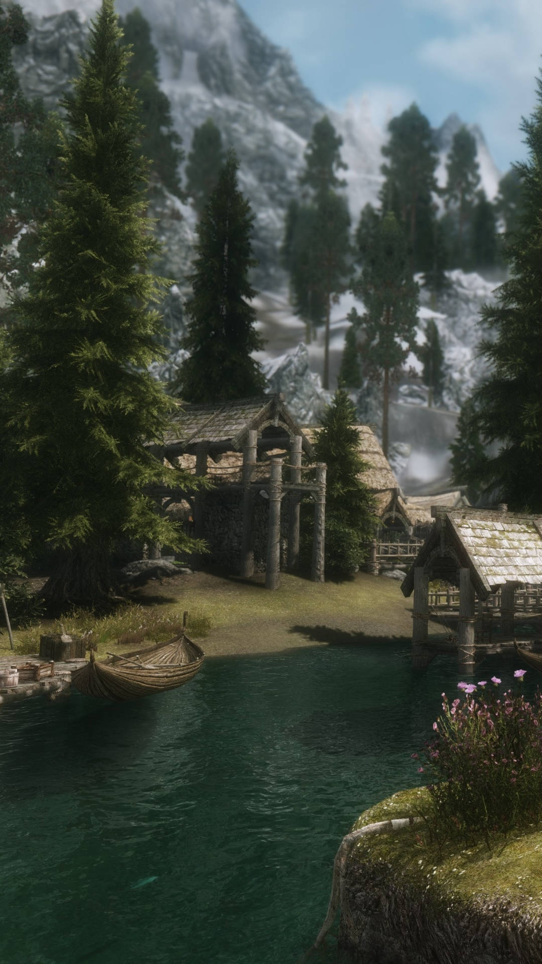 Skyrim Iphone Forest Village Background