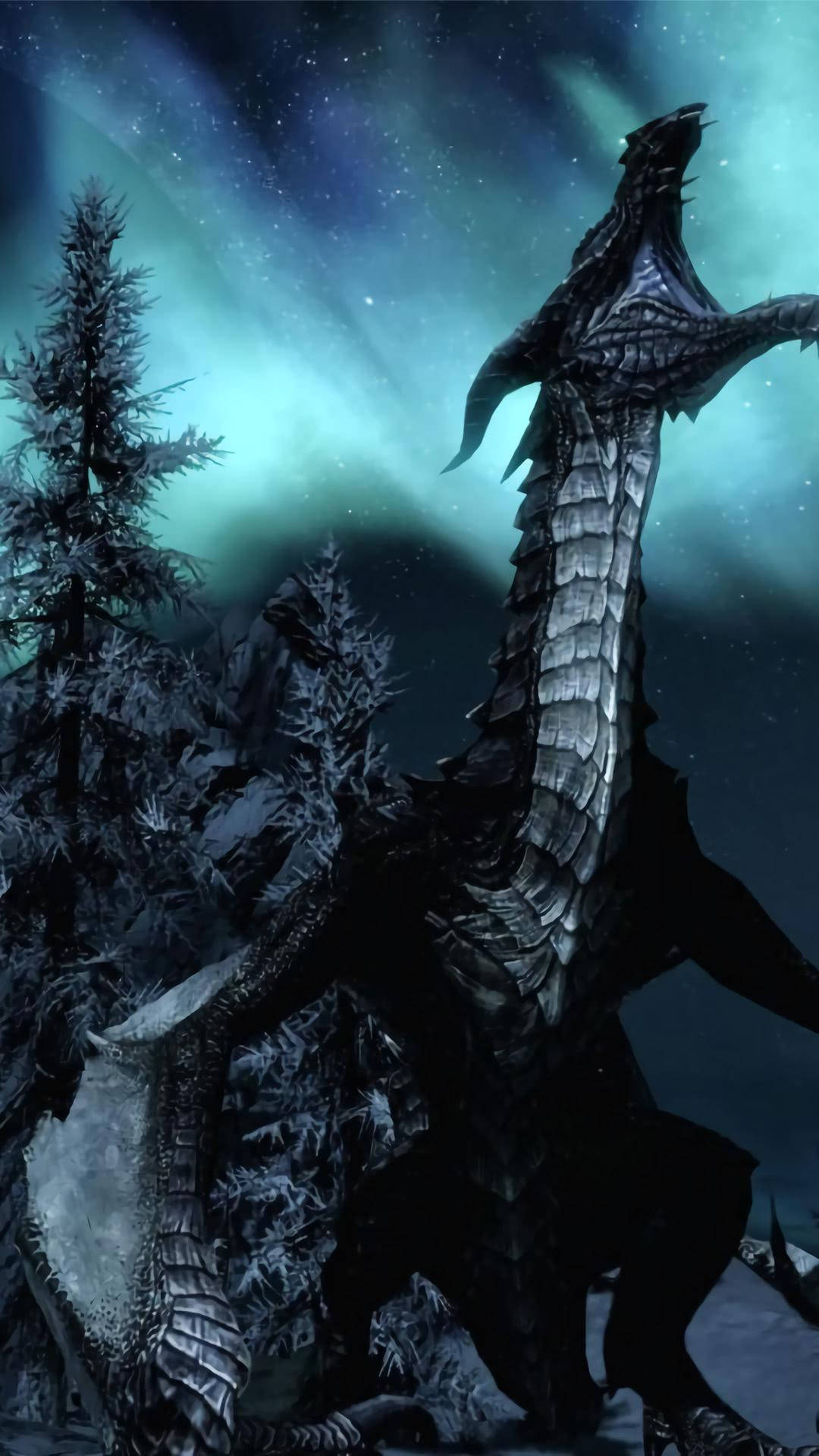 Skyrim Iphone Roaring Dragon Background