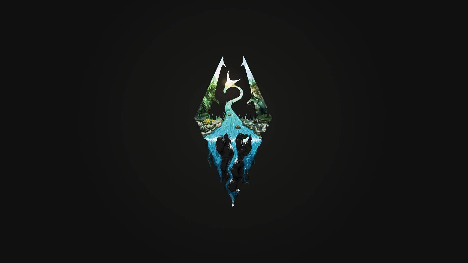 Skyrim Logo Gaming Profile Background