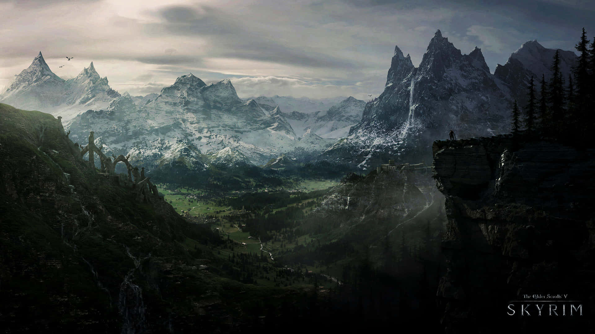 Skyrim Mountainlands Landscape Background