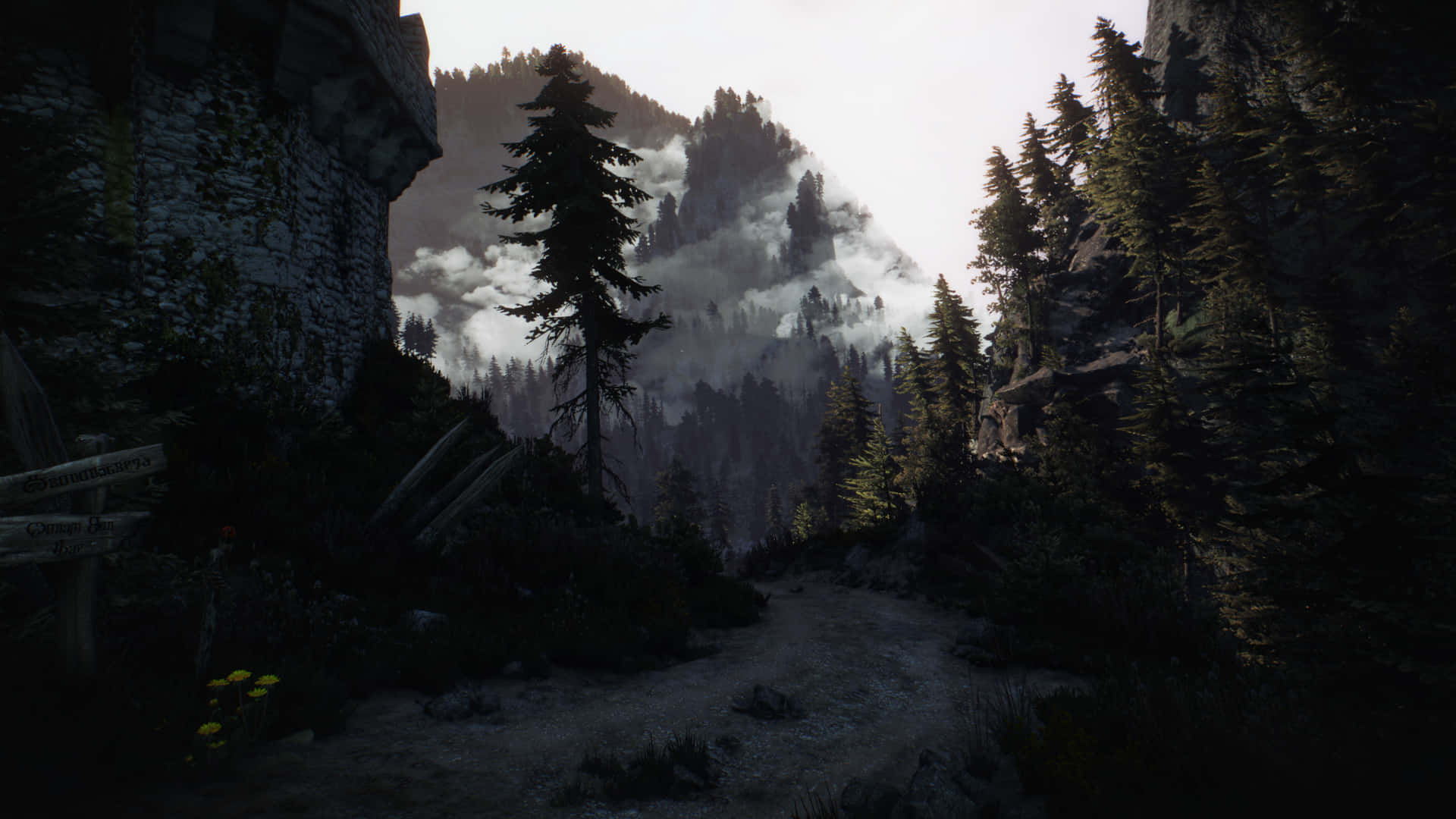 Skyrim Smoky Mountain Landscape Background