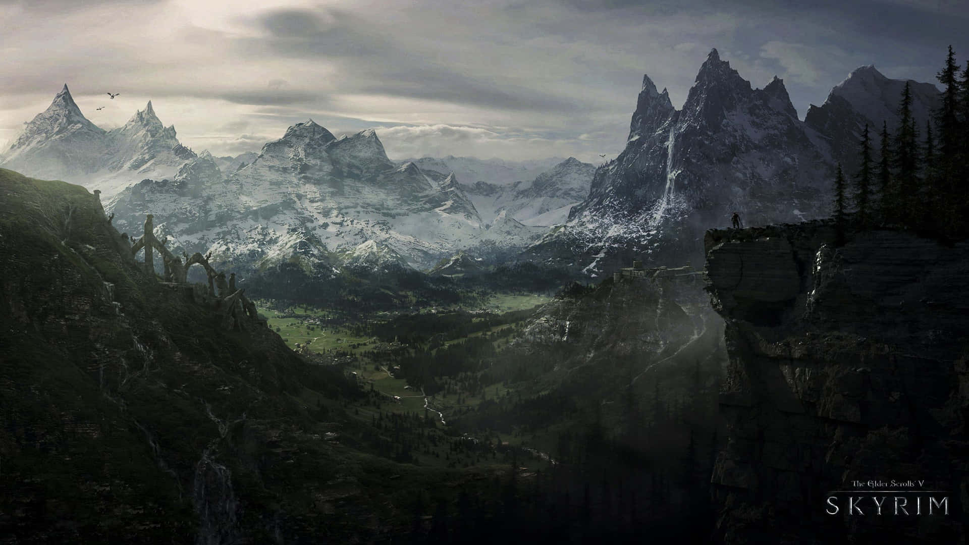 Skyrim Winter Ridges Desktop Background