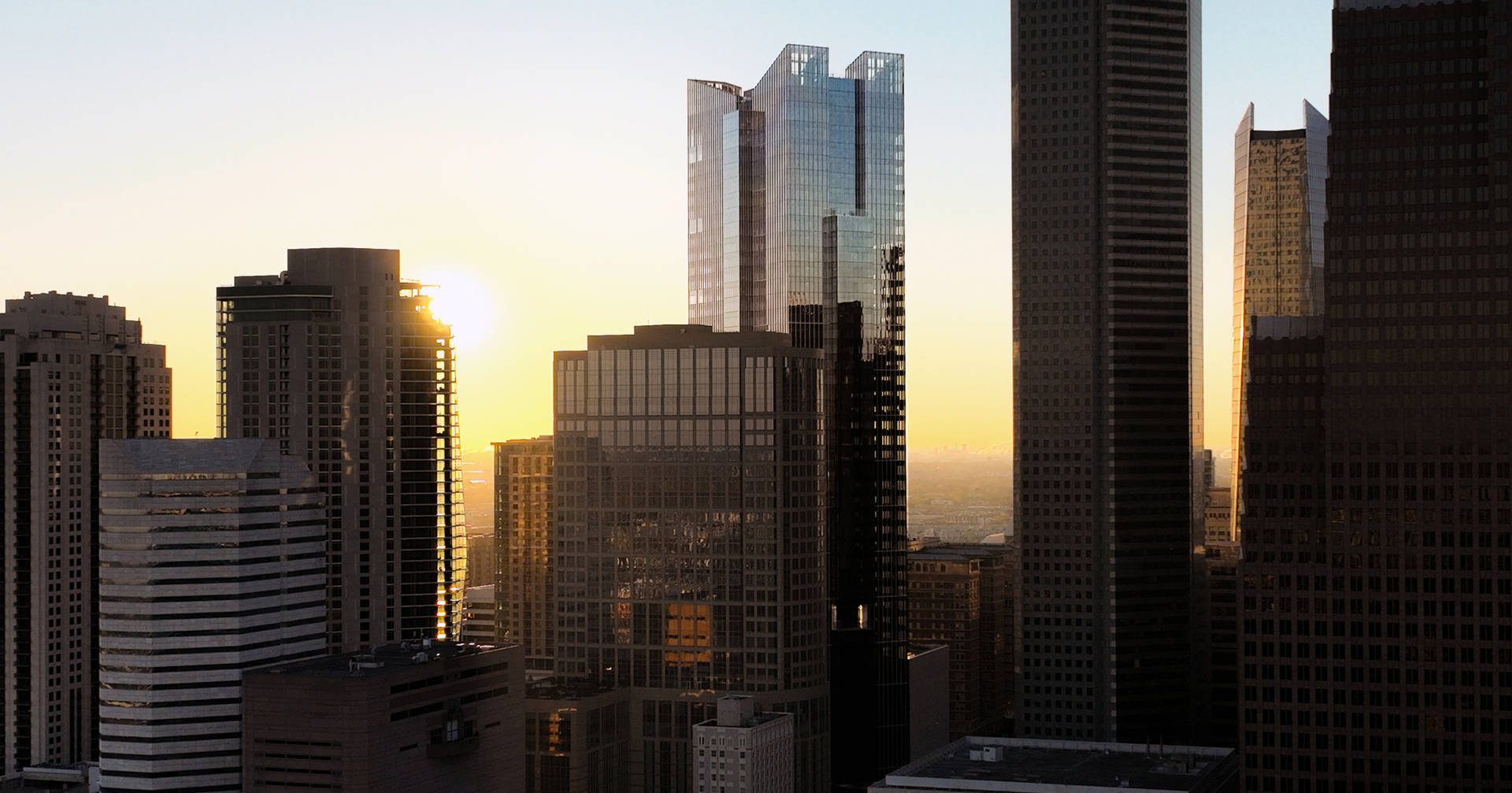 Skyscraper And Sunrise In United States