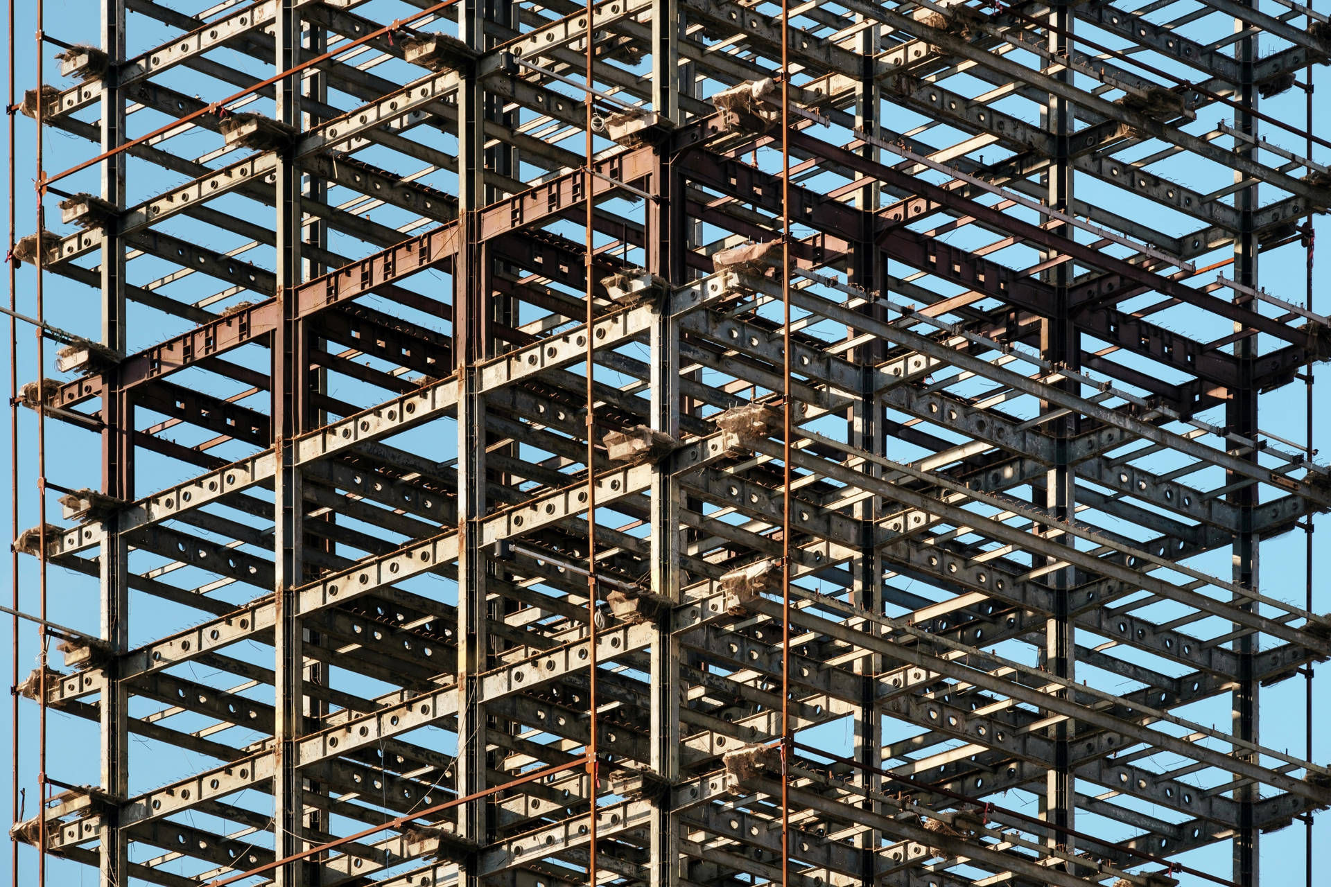 Skyscraper Steel Skeleton In Krakow Poland Background