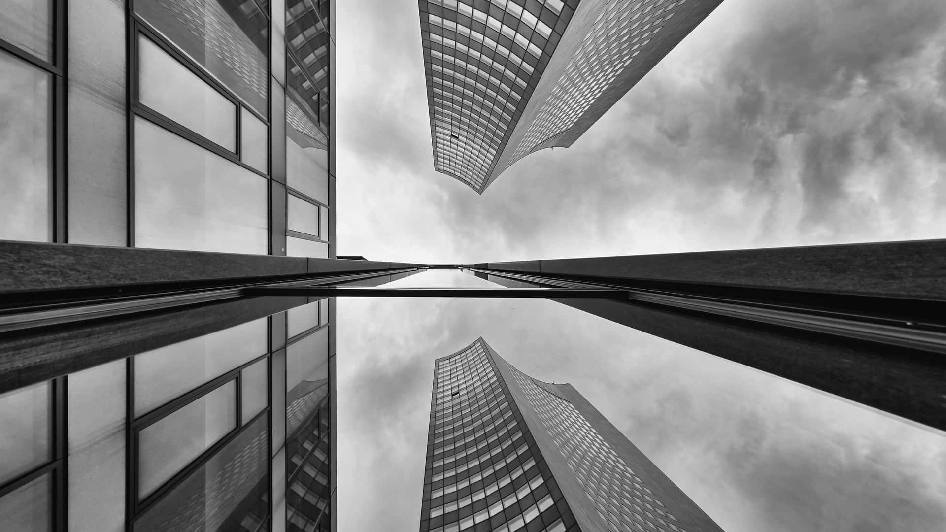 Skyward_ View_of_ Modern_ Skyscrapers Background
