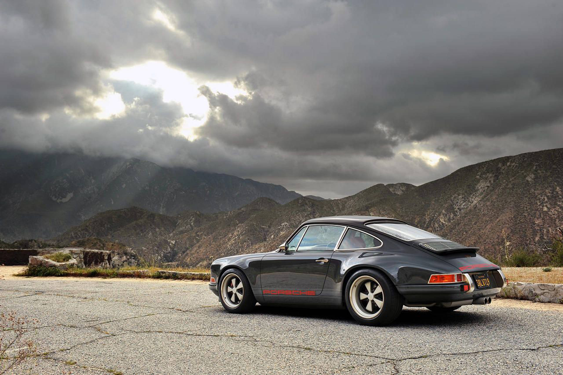 Slate Grey Singer Porsche Background