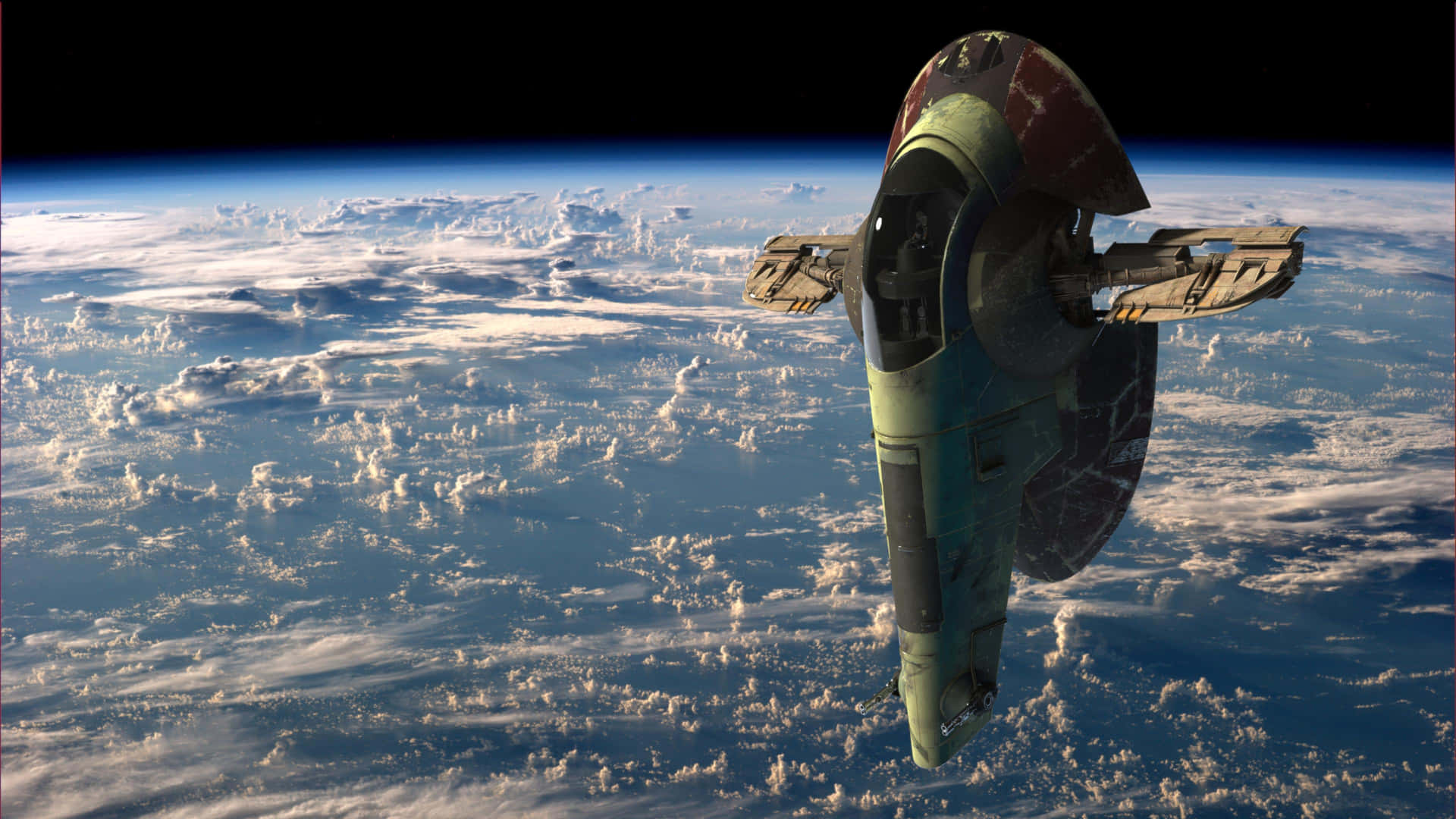 Slave1 Spaceship Orbiting Earth