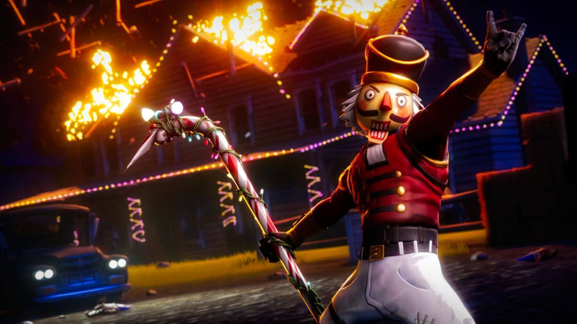 Slay In Style With The Crackshot Skin, Fortnite's Festive Candy Cane Warrior. Background
