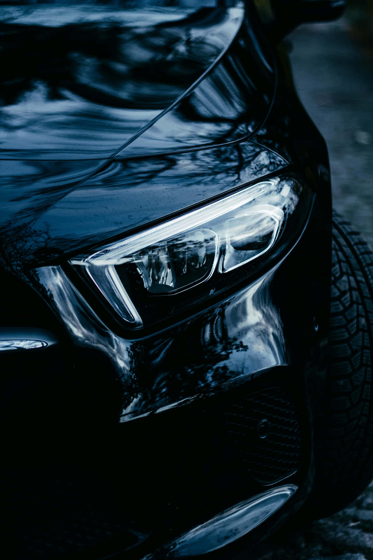 Sleek Black Car Detail