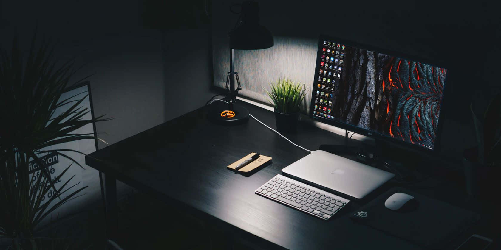 Sleek Black Desk Still Life