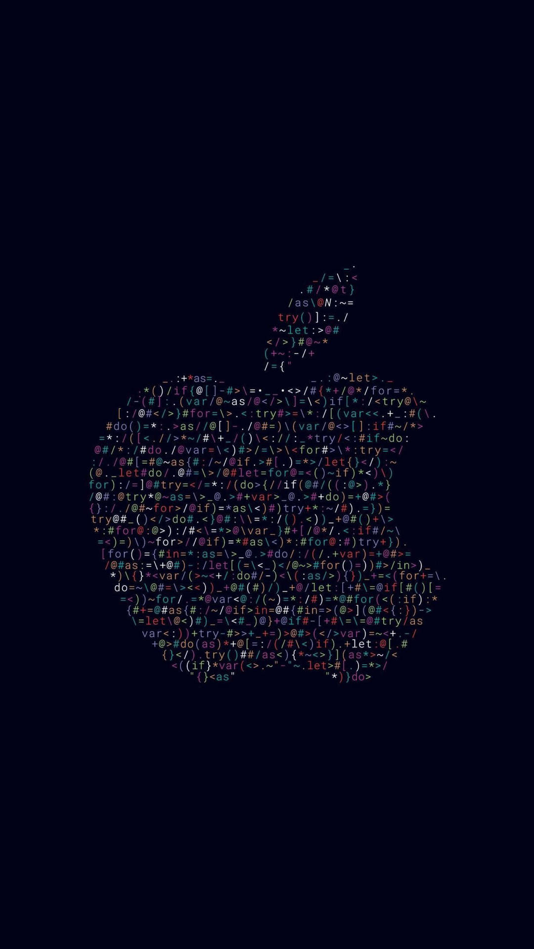 Sleek Black Iphone Flaunting Apple Code Logo Background