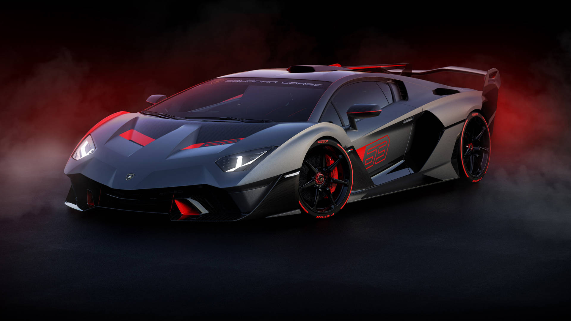 Sleek Black Lamborghini Car Background