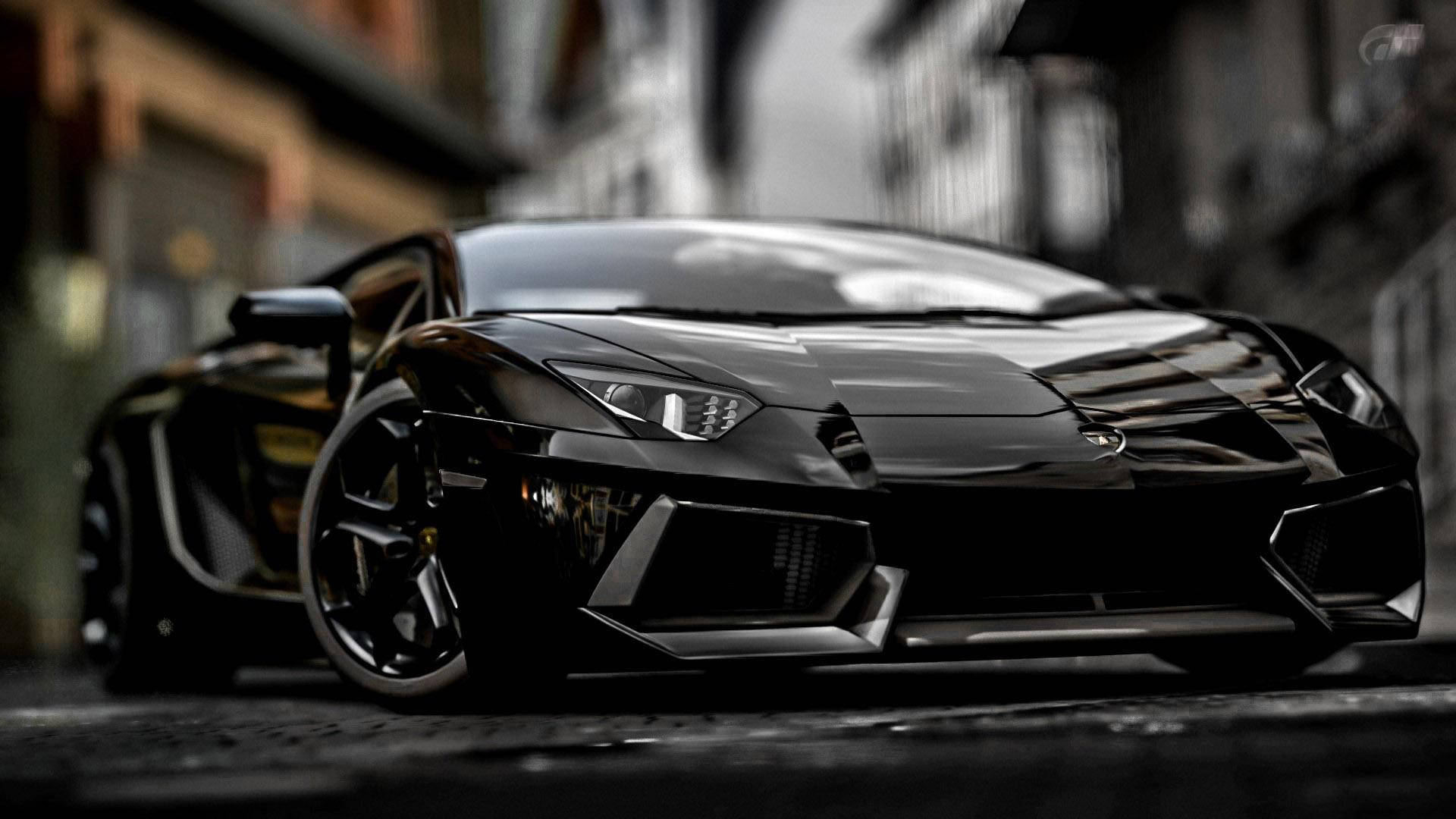 Sleek Black Lamborghini Background