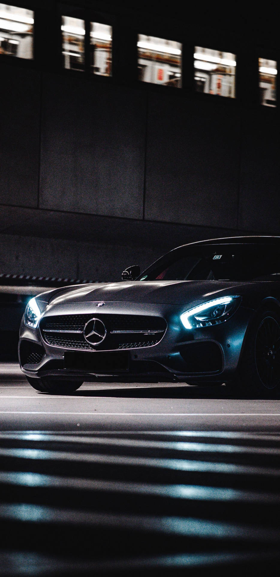 Sleek Black Mercedes Benz Car Background