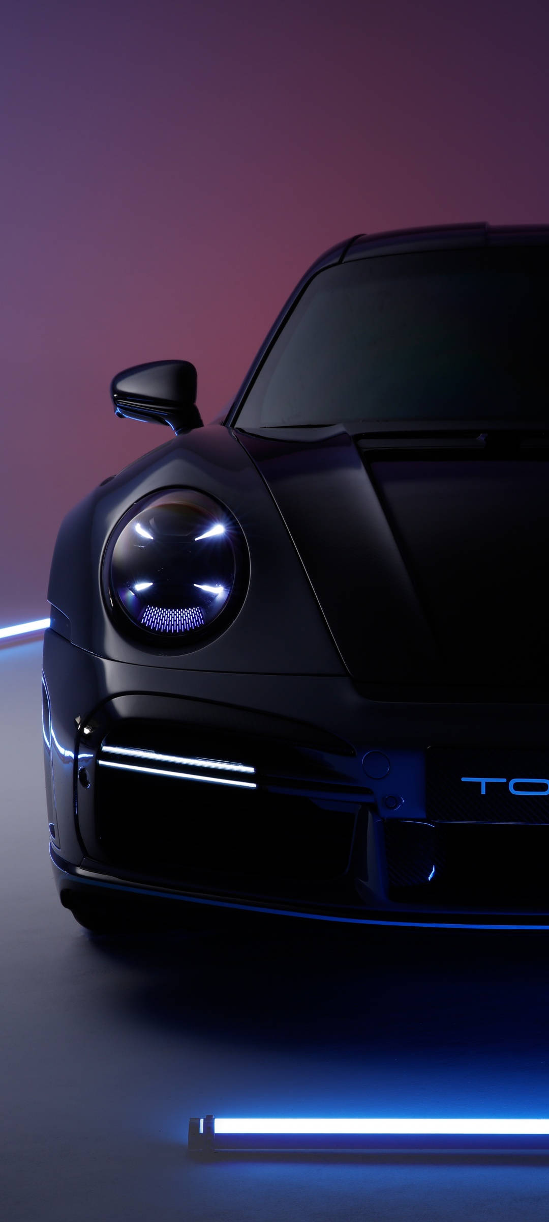 Sleek Black Porsche 911 Background