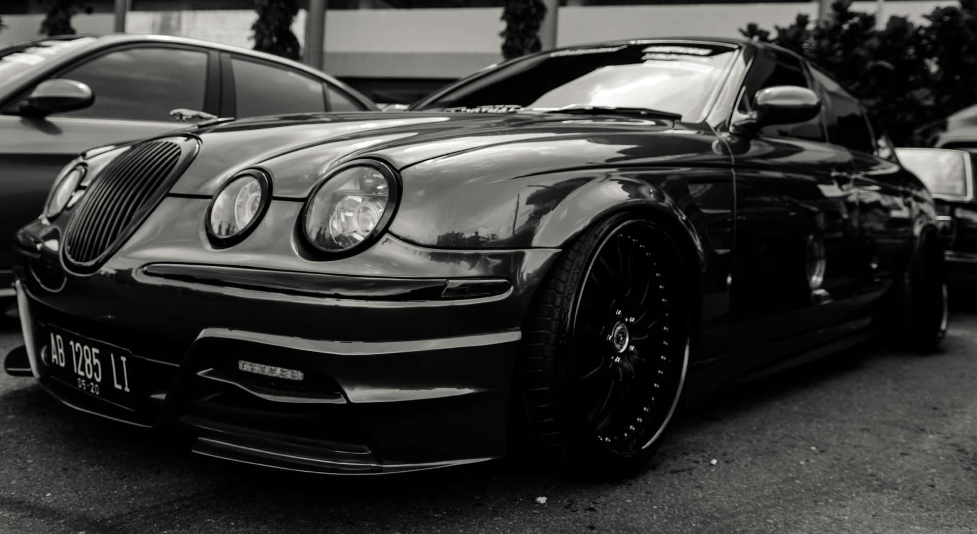 Sleek_ Black_ Sports_ Car_ Monochrome