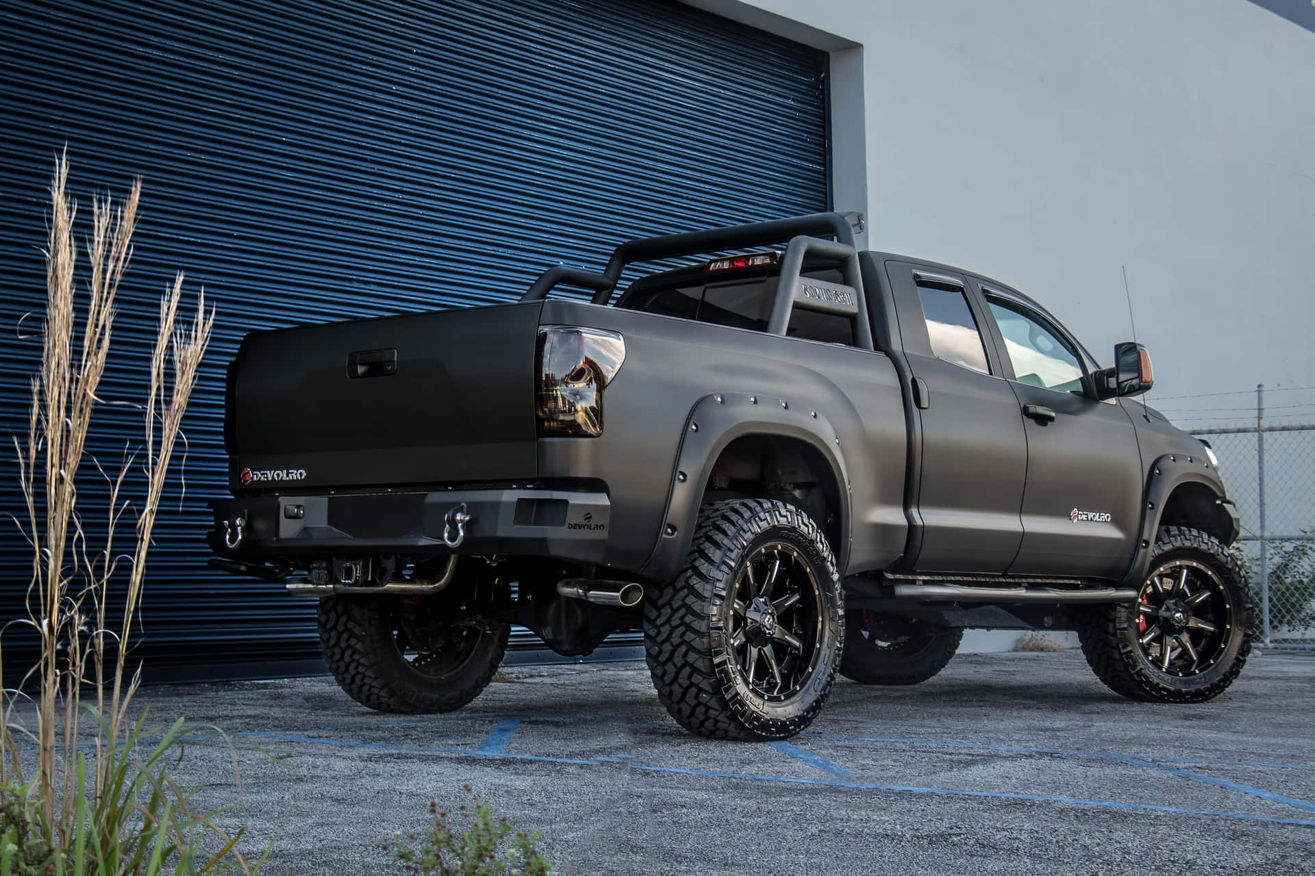 Sleek Black Tundra Pickup Truck Background