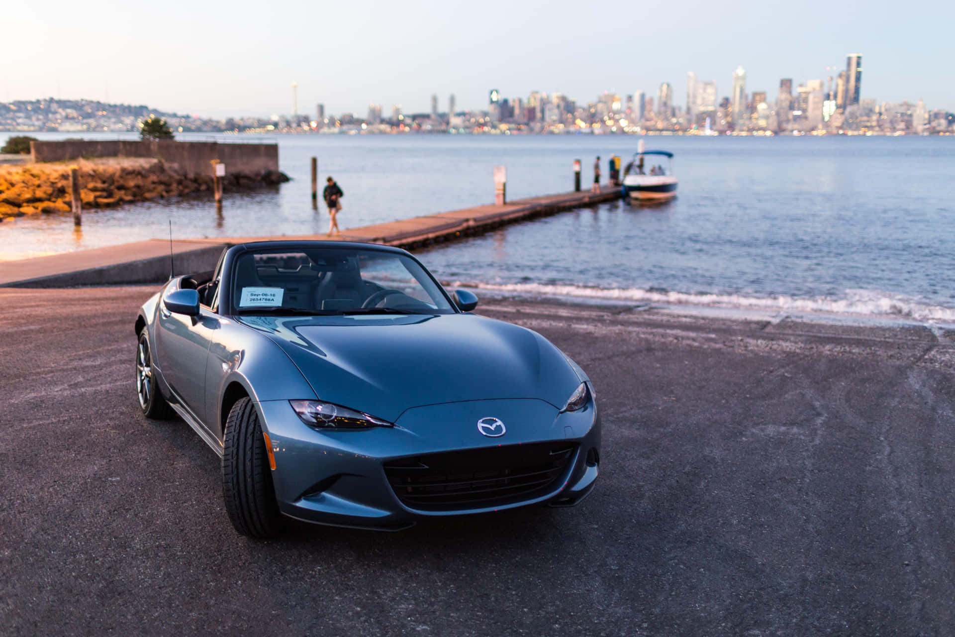 Sleek Blue Miata Sports Car