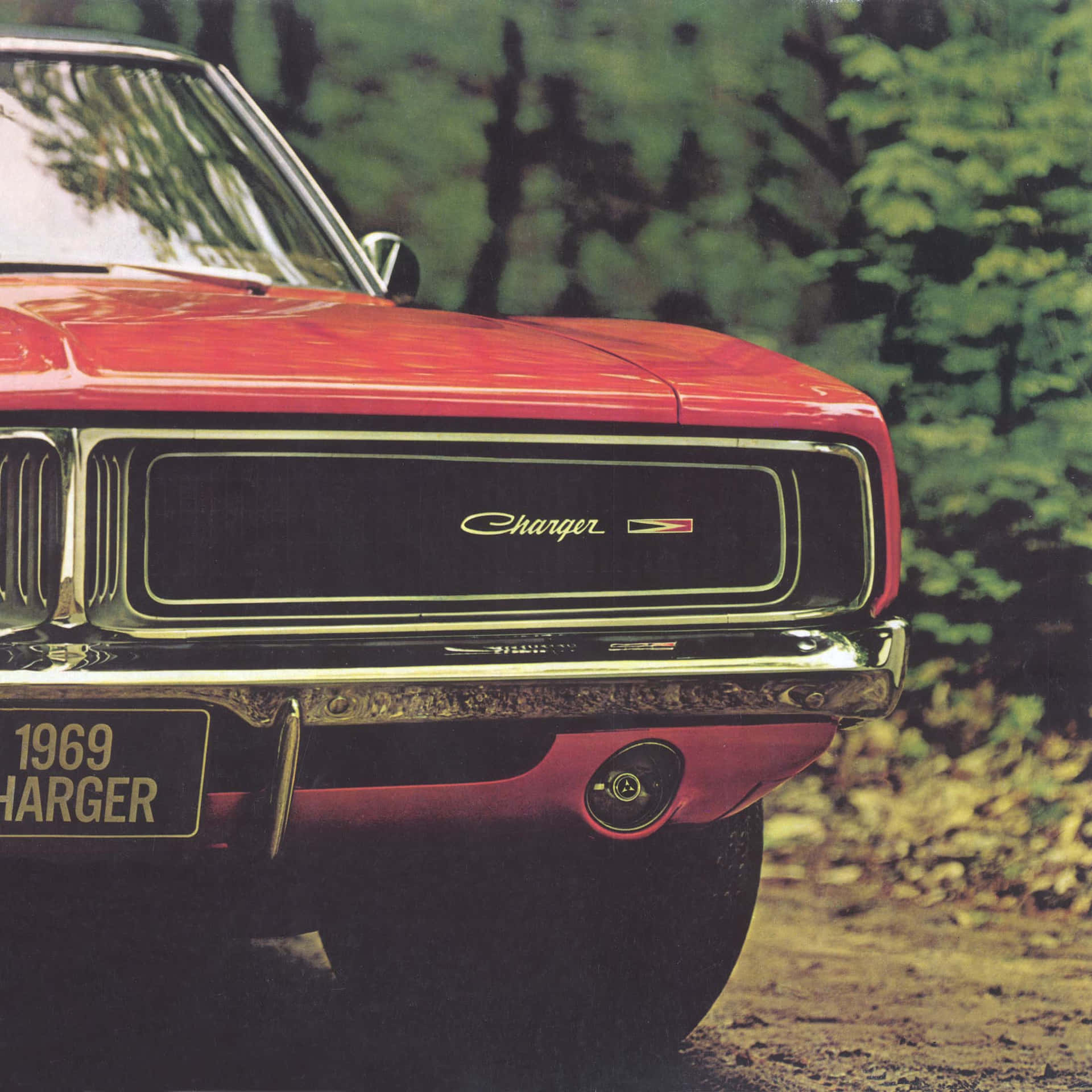 Sleek Dodge Charger On Aesthetic Background Background