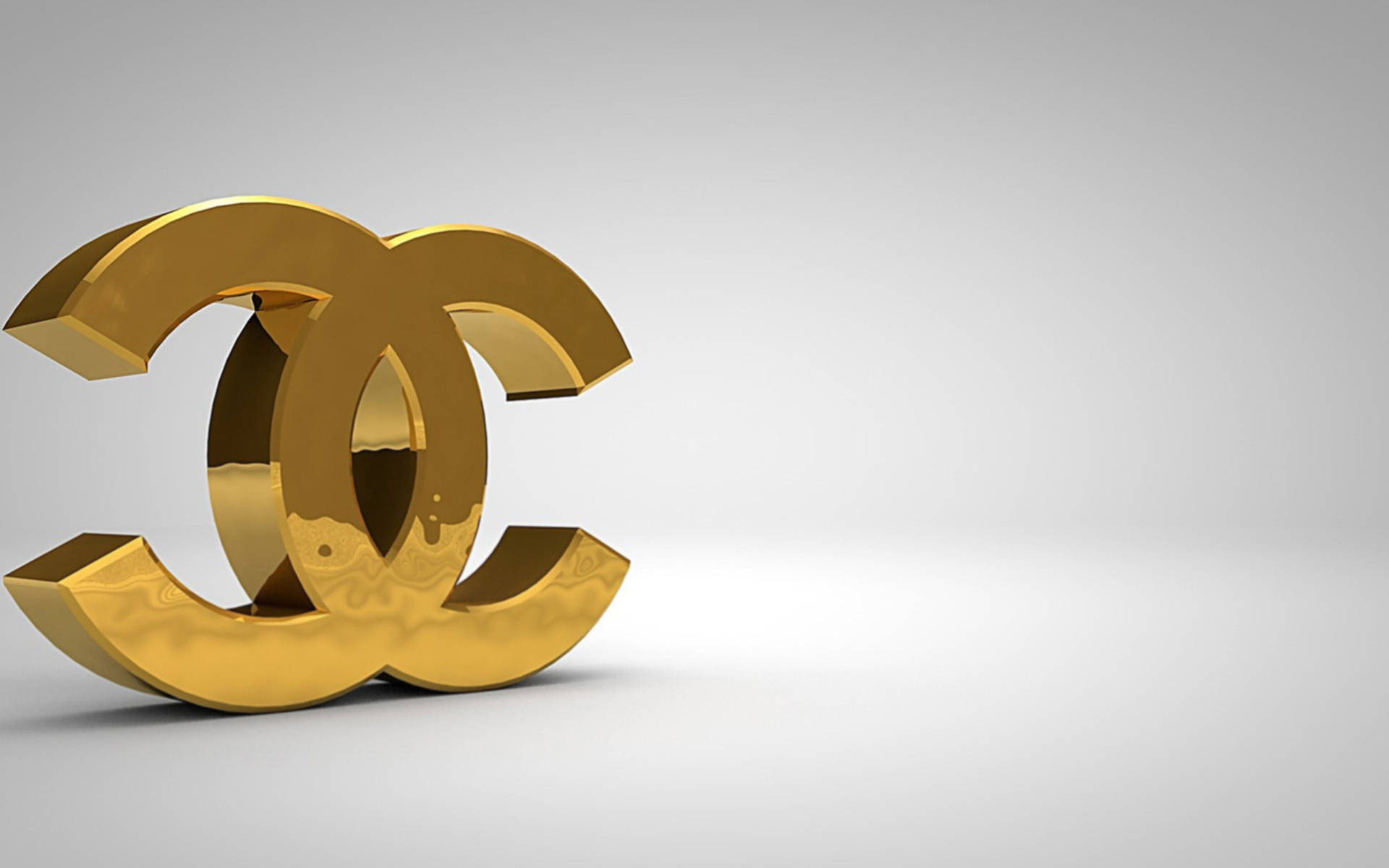 Sleek Gold Chanel Logo Background