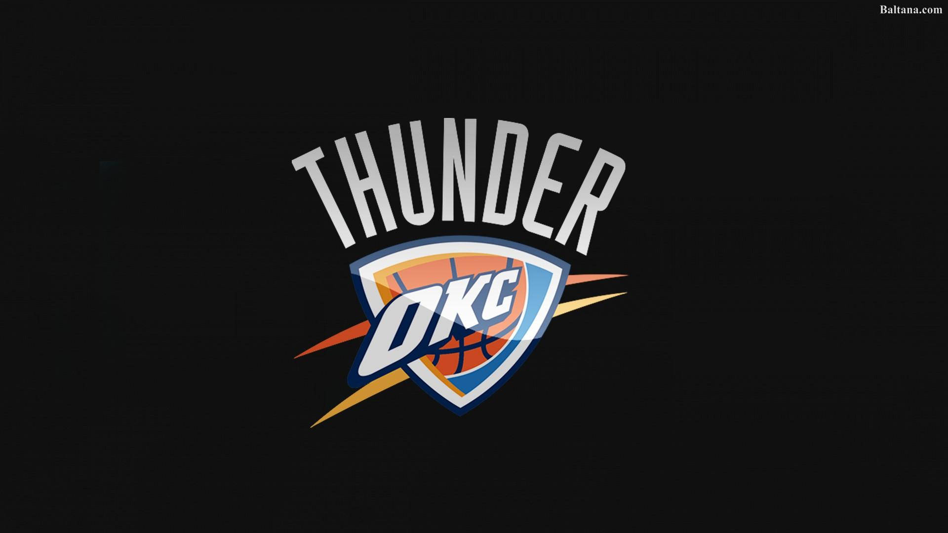 Sleek Oklahoma City Thunder Logo Black Background Background