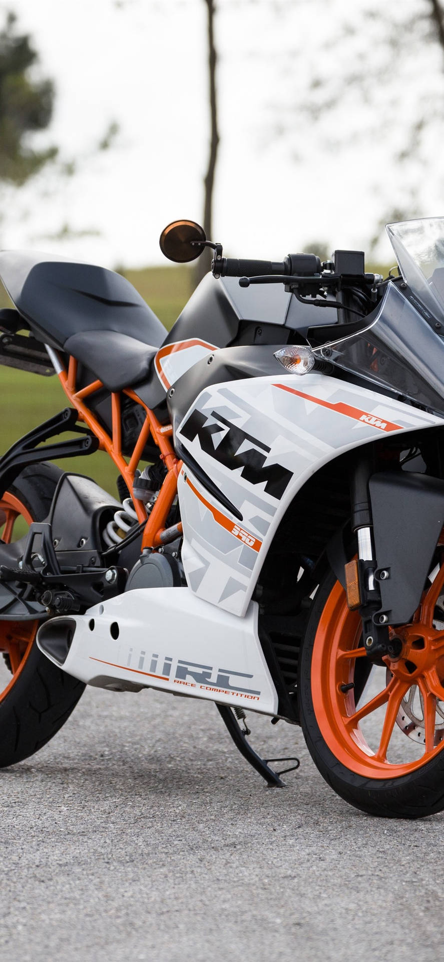 Sleek White And Orange Ktm Iphone Background