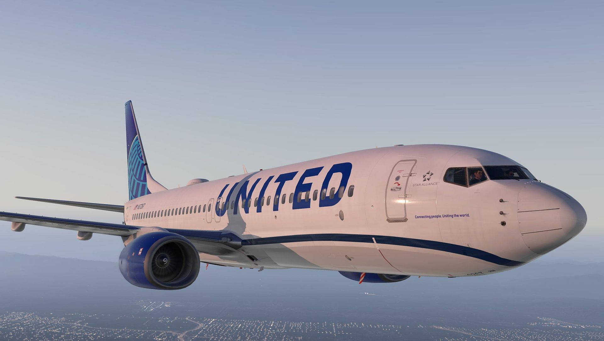 Sleek White United Plane