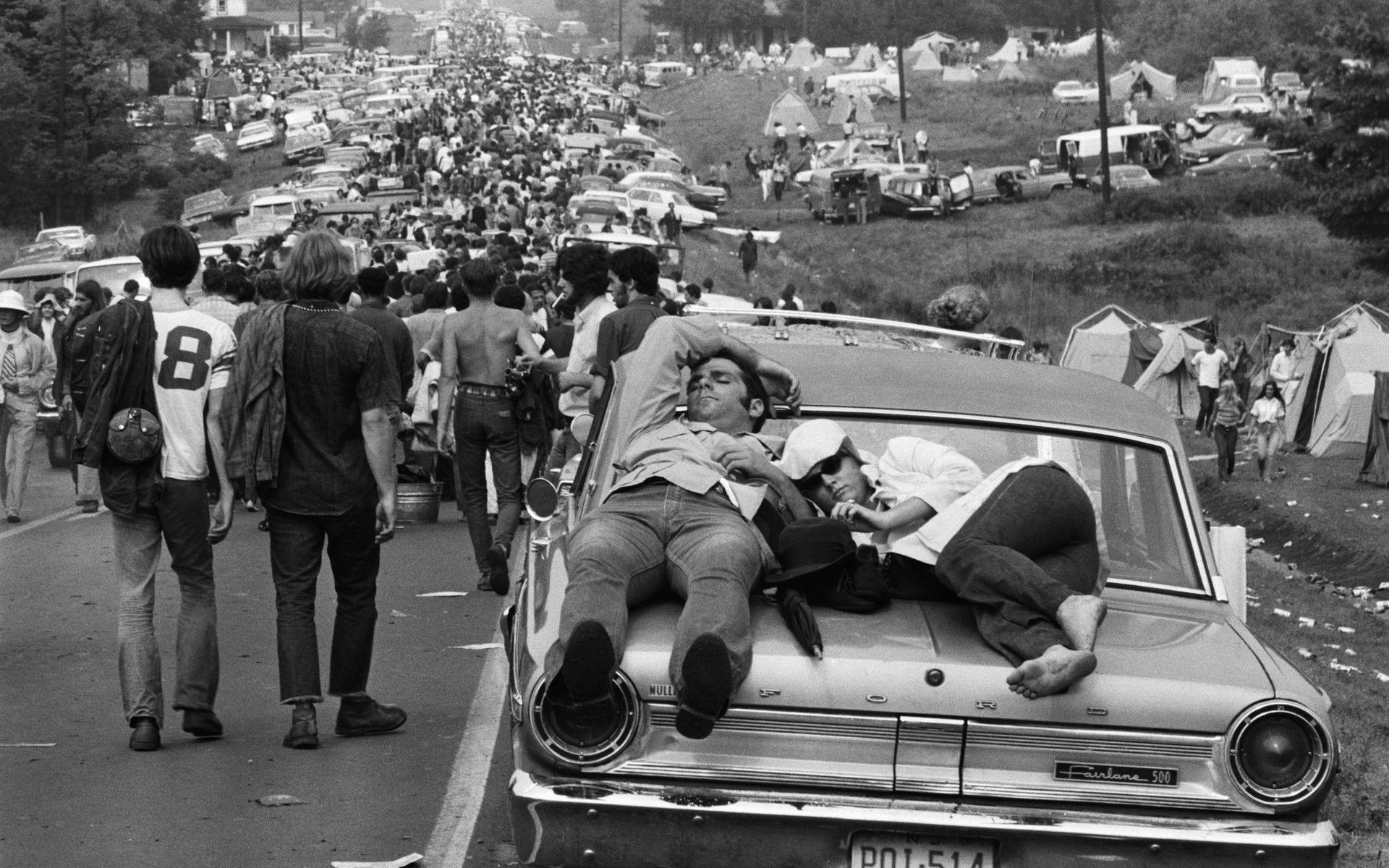 Sleeping At Woodstock Festival Background