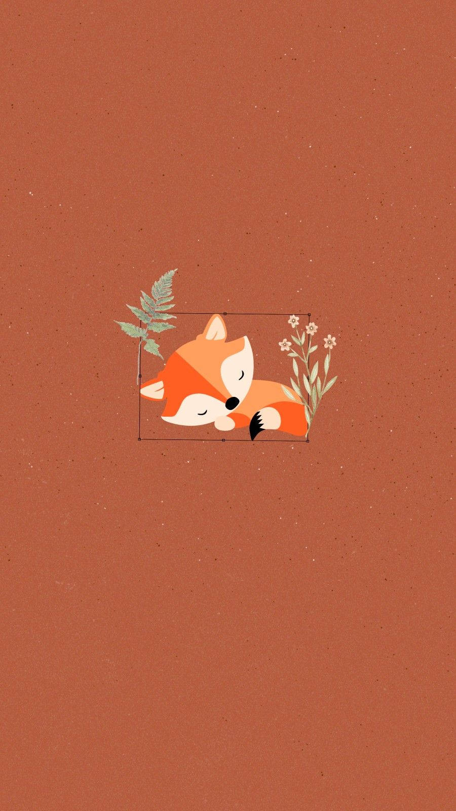 Sleeping Baby Fox Graphic Background