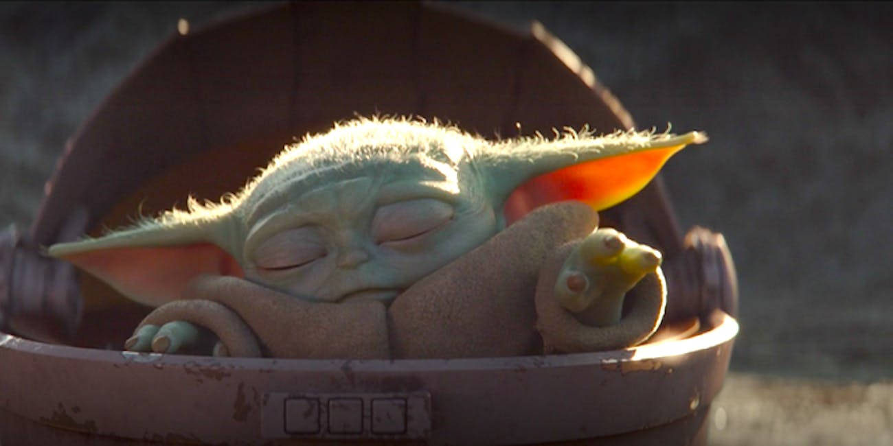 Sleeping Baby Yoda Background