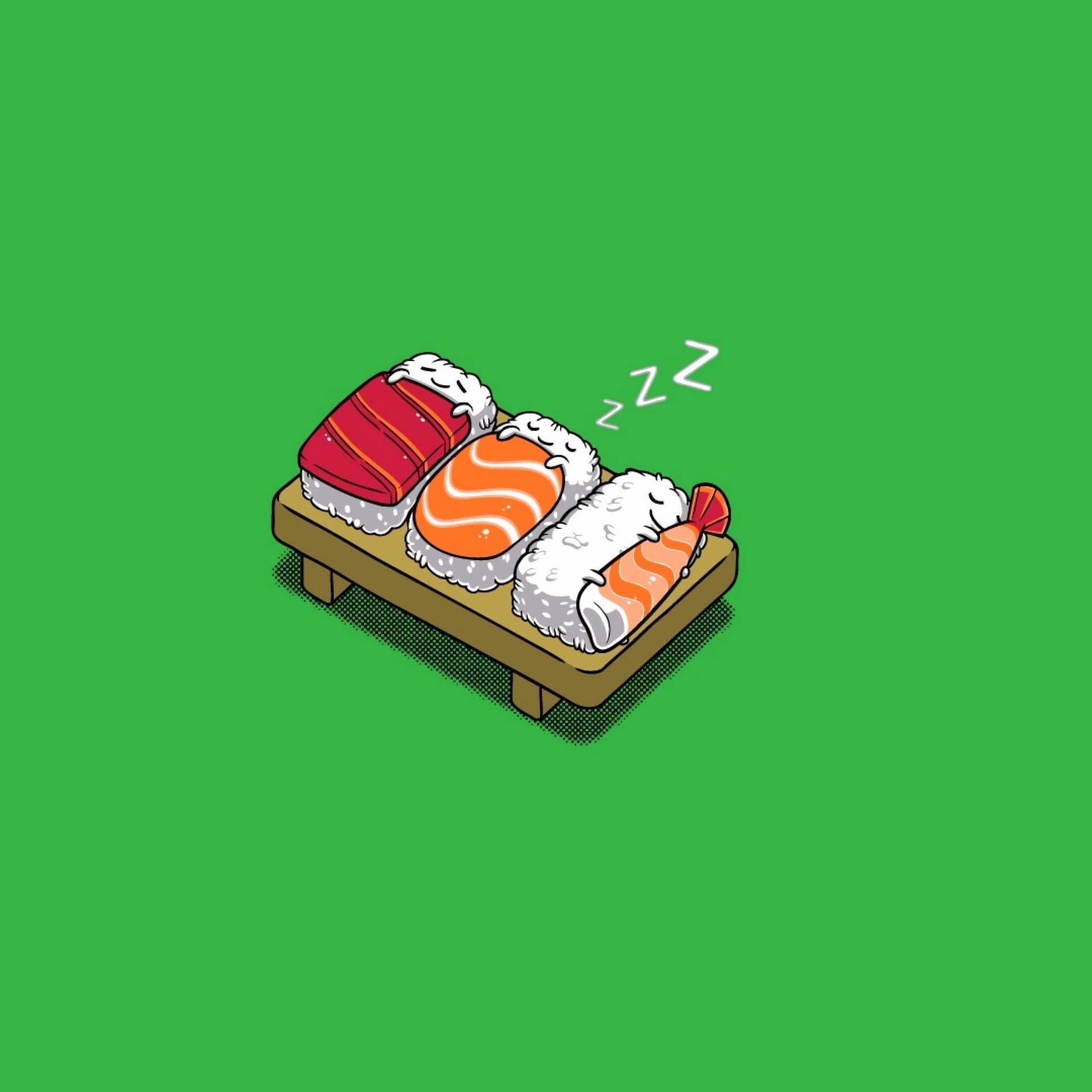 Sleeping Cartoon Sushi Background