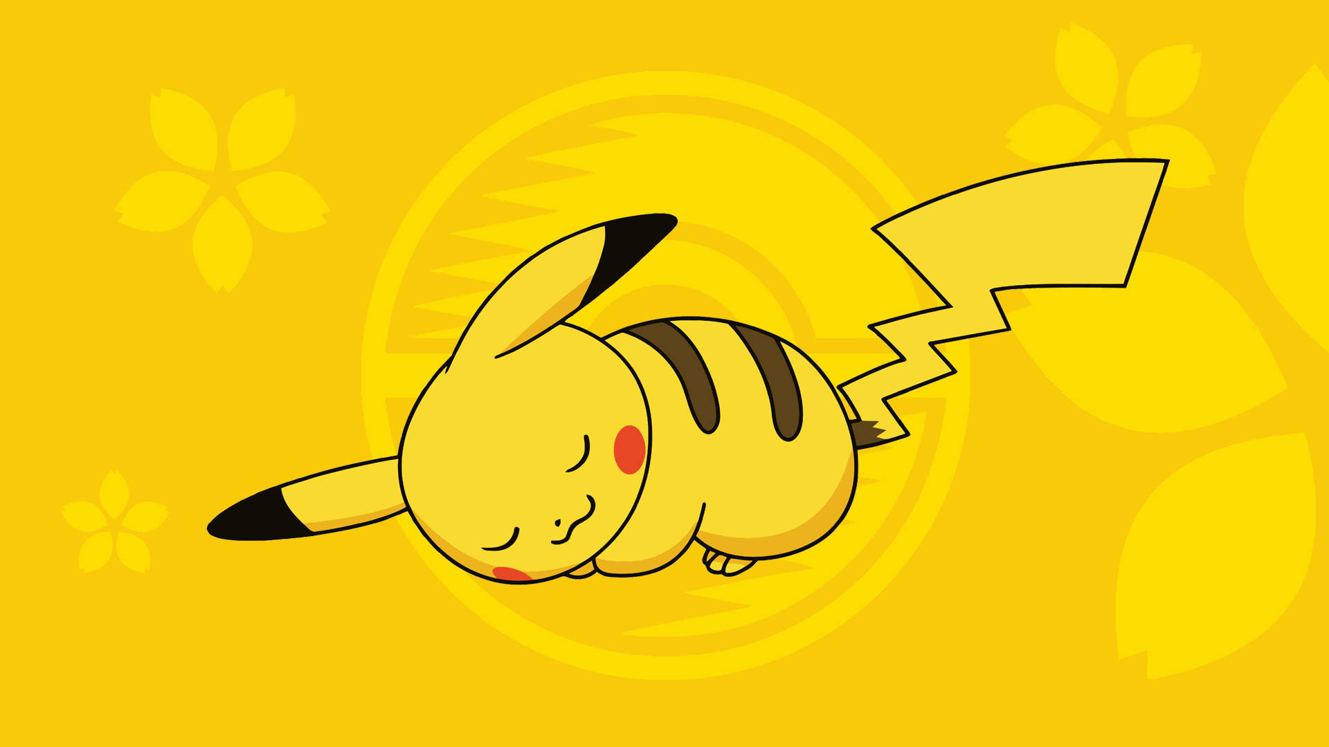 Sleeping Cute Pikachu Background