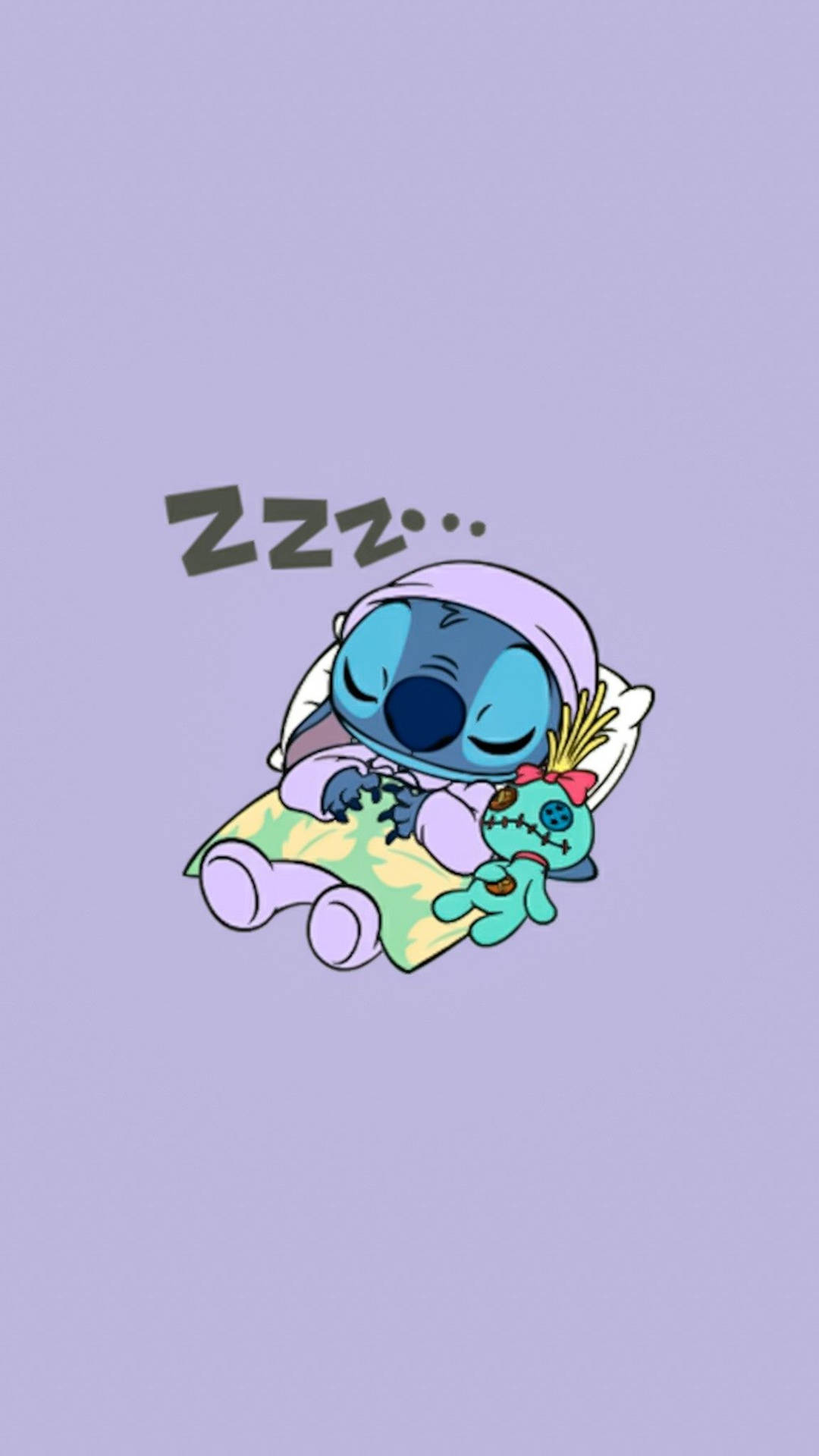 Sleeping Cute Stitch Background