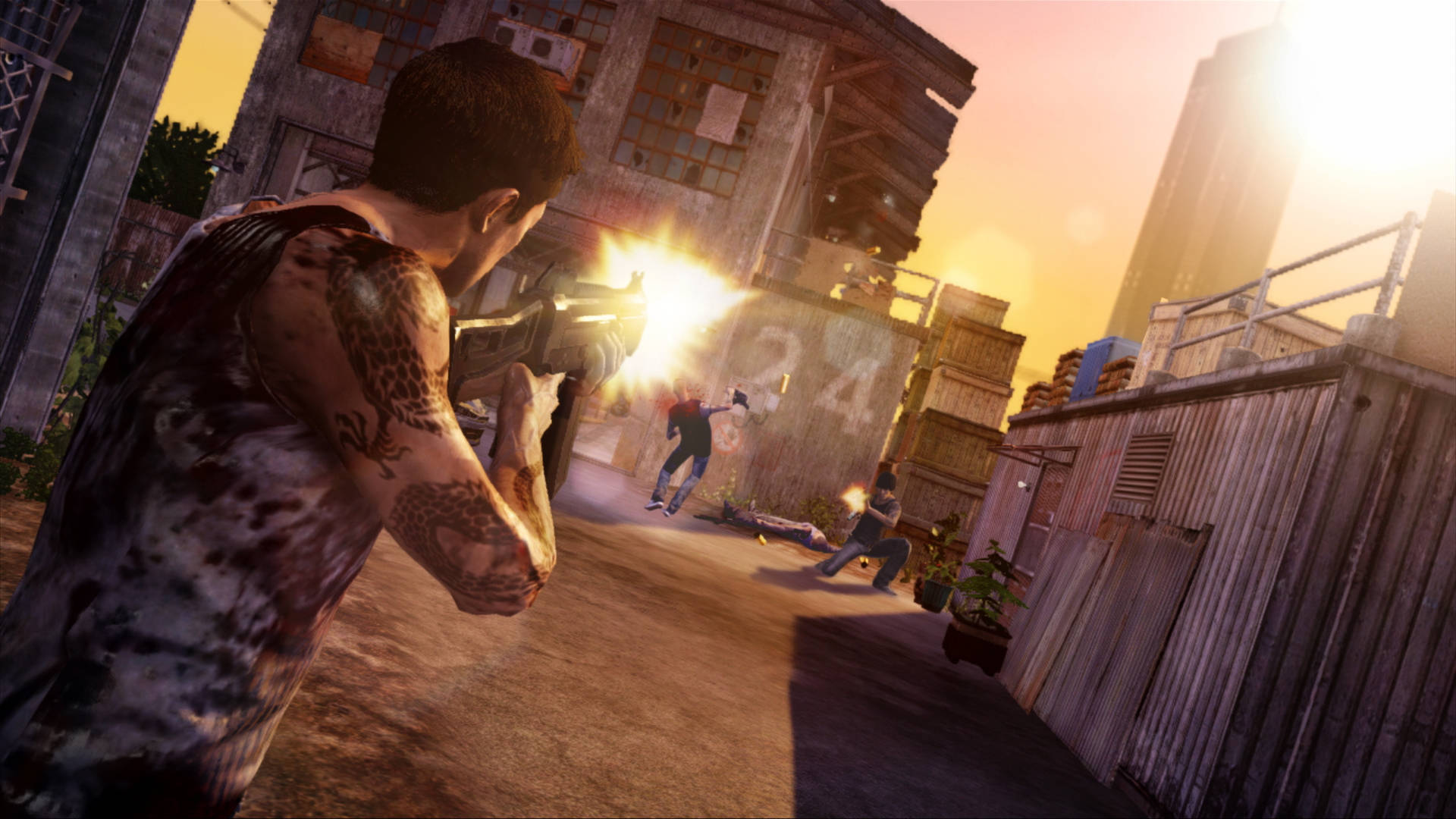 Sleeping Dogs Game Gunfire Background