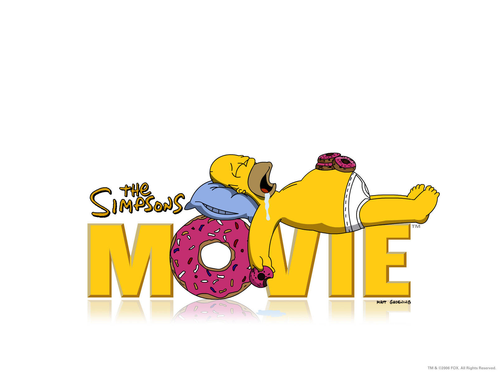 Sleeping Homer On The Simpsons Movie Poster Background