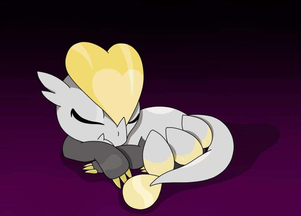 Sleeping Jangmo-o On Gradient Purple Background Background