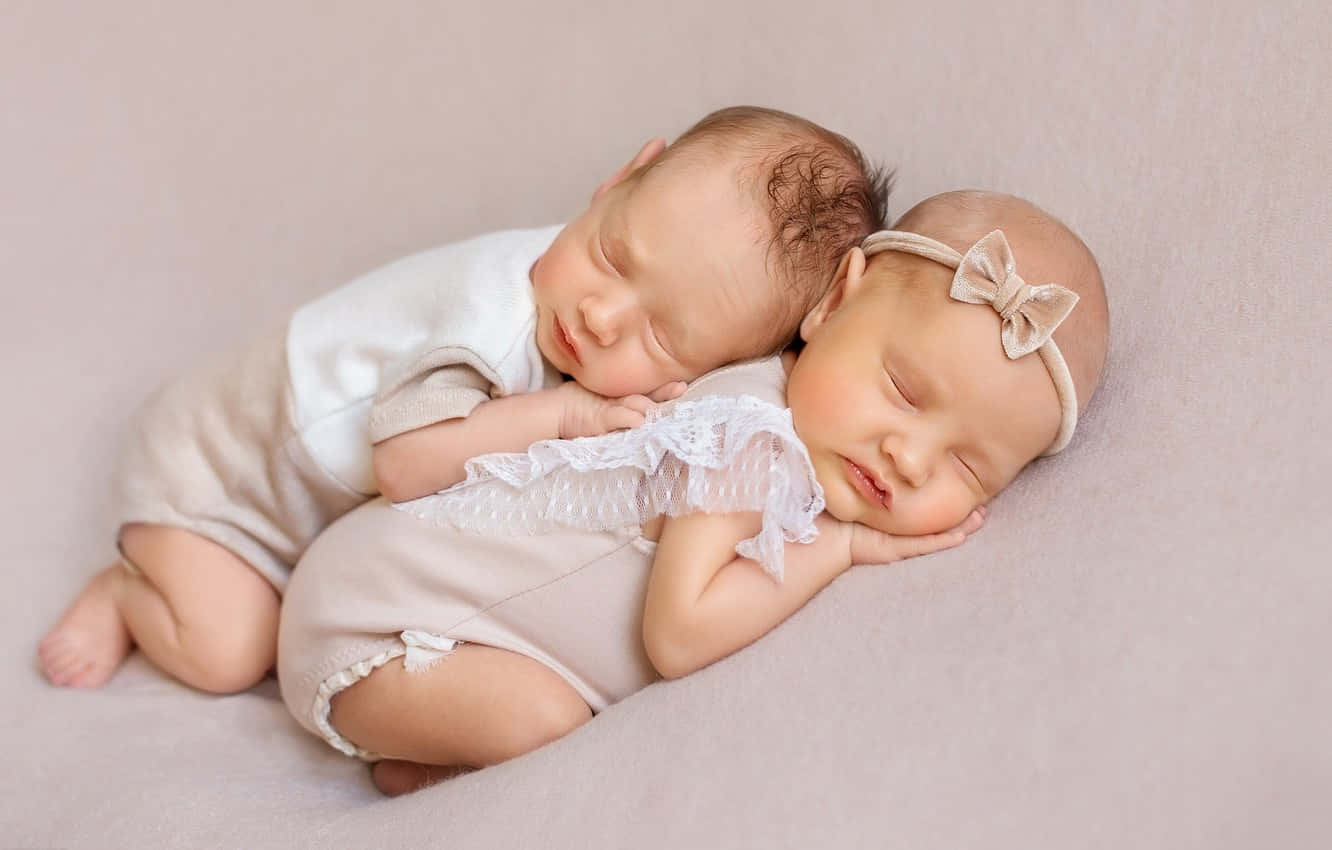 Sleeping Newborn Twins Background