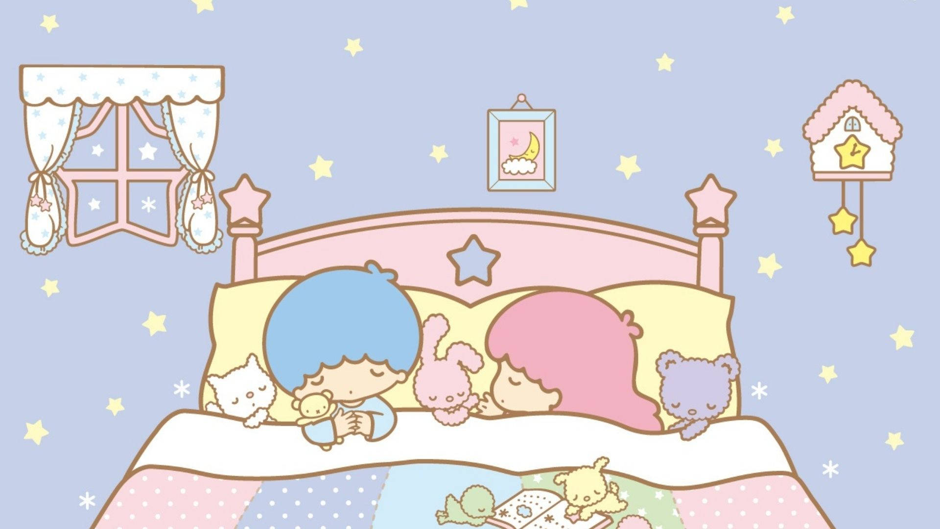 Sleepy Little Twin Stars Background