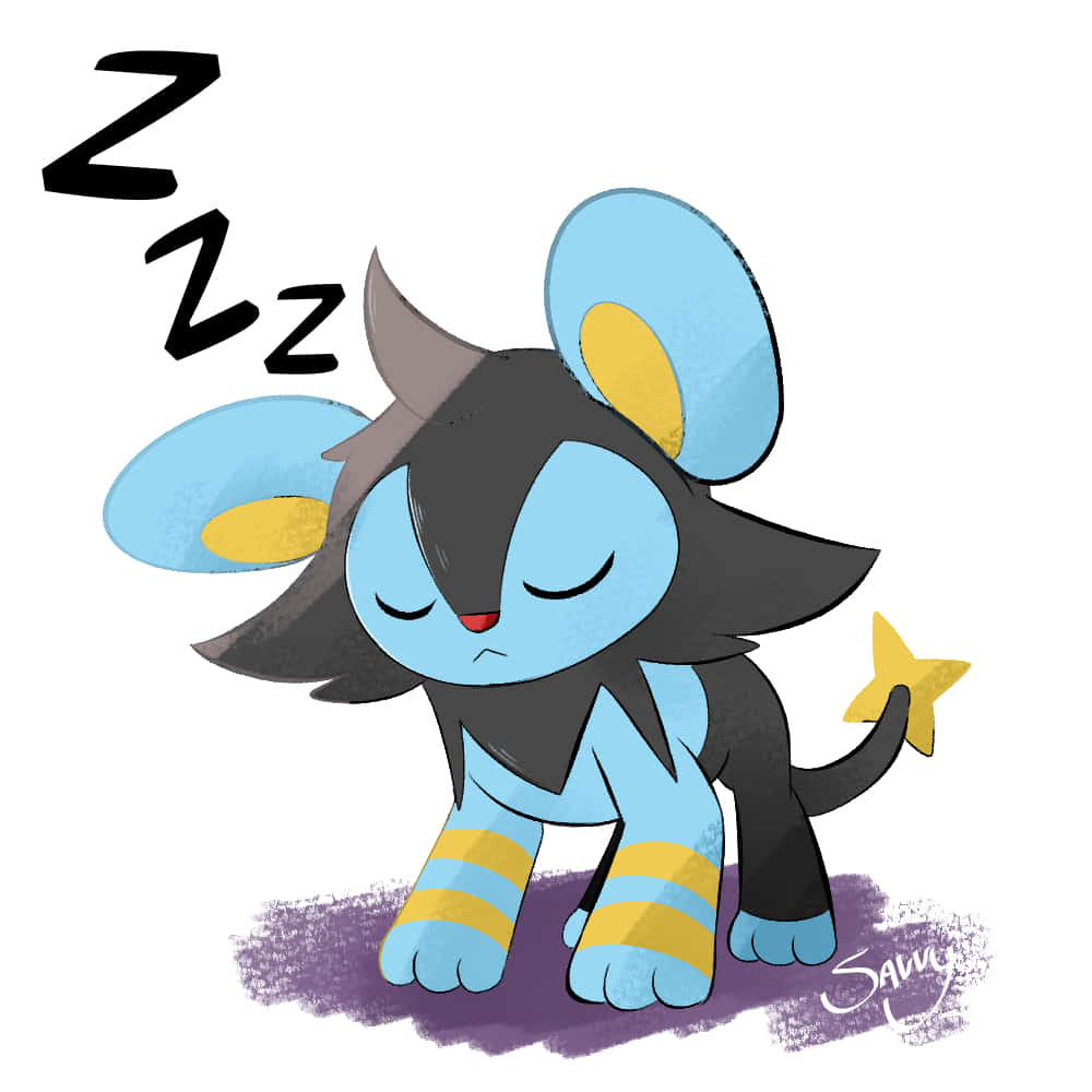 Sleepy Luxio On White Background
